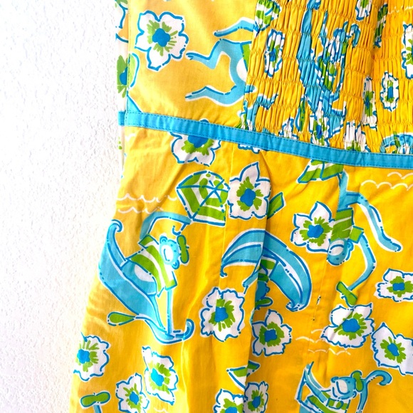LILLY PULITZER Les Monkey Print Strapless Dress - White Label Beach Floral - Picture 12 of 14